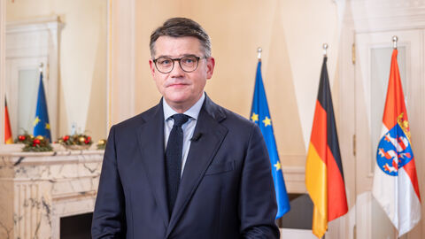 Ministerpräsident Boris Rhein bei der Neujahrsansprache